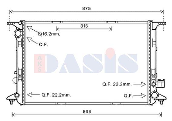 AKS DASIS Радиатор, охлаждение двигателя 480088N